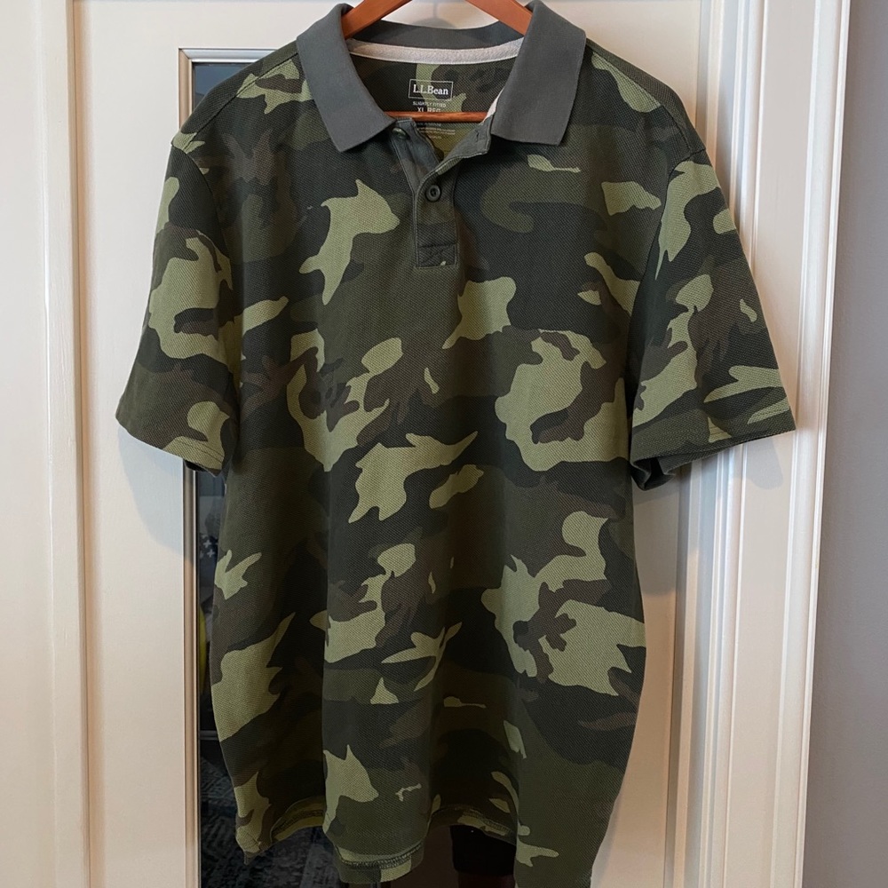 LL Bean Camo Polo Shirt